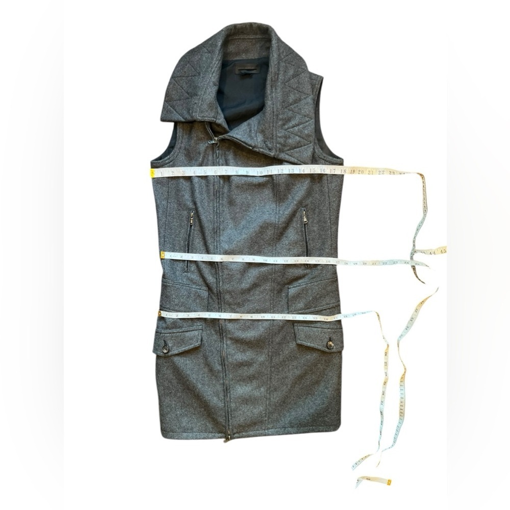 DIESEL BLACK GOLD Full Zip Womens Gray Wool Vest Dress Made In Italy Size 42 - Picture 12 of 16